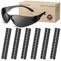TICONN Clear Safety Glasses for Men & Women, ANSI Z87.1 Safety Goggles - style: 120 Pairs Charcoal