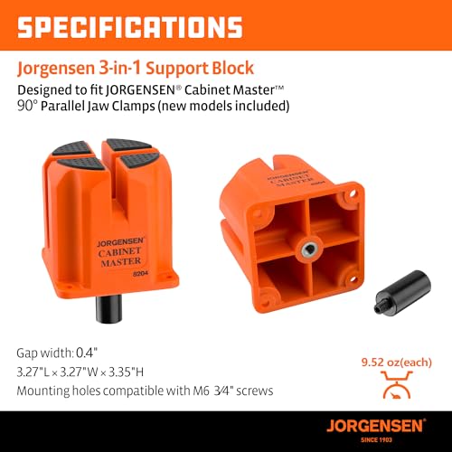 Jorgensen 3-in-1 Support Block, Cabinet Master Parallel Clamp Accessory