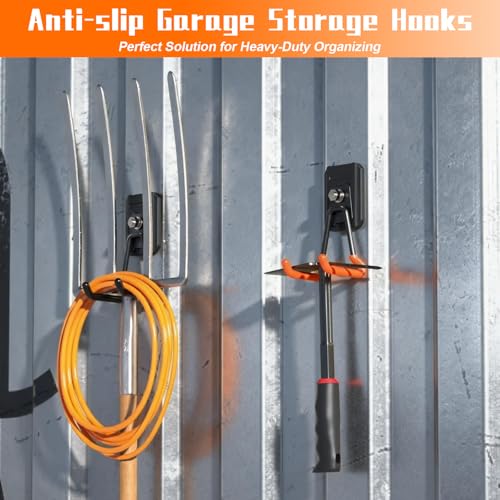 Heavy Duty Magnetic Garage Hooks,2 Pack Strong Large Magnet Hook for Power Drill,Garden Tools,Hose,Pegboard,Garage, Workshop,Magnetic Storage Hooks for Indoor Outdoor Hanging(Black) - style: Magnetic Garage Hooks 2 Pack