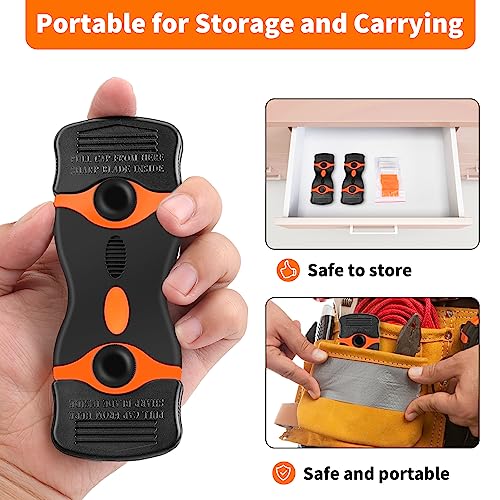 Razor Blade Scraper Tool - Razor Scraper with 40 Metal & Plastic Blades - color: Orange