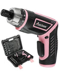 AVID POWER 4V Electric Cordless Screwdriver Set 5.65Nm 44 Bits with Case - color: 2-pink