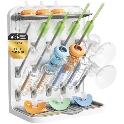 Lifewit 15-Hooks Baby Bottle Drying Rack for Countertop - size: Large-15 Hooks