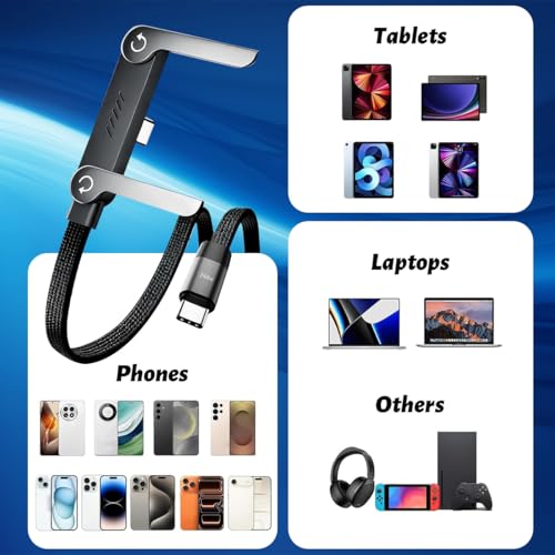 240W Invisible Phone Charger Cable Stand Fast Charging Braided Built-in Kickstand 2In1 Folding Foldable Sideways Flat Universal USB-C C to C for iPhone Android Station Hub 4.9FT - color: C TO C
