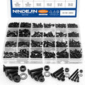 NINDEJIN Hex Socket Flat Head Screw M2 M3 M4 M5 Bolts Nuts and Washer Assortment Kit, 1060 PCS Metric Screws with 4 PCS Allen Wrenches, Small Black Machine Screws Set, 12.9 Carbon Steel - size: 1060 Hex Flat Head Socket Screws Nuts