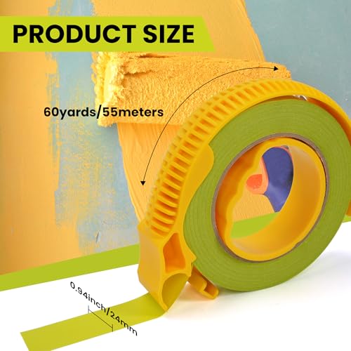 TAPEBEAR Green Painters Tape with Dispenser 21-Days Clean Removal