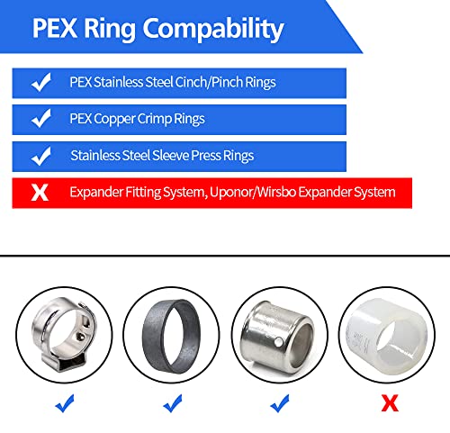45pcs 1/2" PEX Fittings, Elbow TEE Straight Couplings Set, PEX Brass Crimp Fitting Combo with Tees, Elbows, Straights - size: 1/2"-45pcs