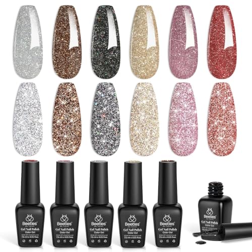 Beetles Fall Glitter Gel Nail Polish Set Reflective Sparkle Gel Polish - color: A - Reflective Glitter | Bling Fling