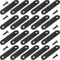 20 Pack Black Flat Bracket Straight Brace, 2.2 x 0.63 inch - color: Black, size: 20 Pcs / 2.2 x 0.63 in