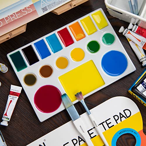 MEEDEN Ceramic Watercolor Palette: 17-Well Porcelain Mixing Tray - size: 9.3" x 6.5" x 0.2"