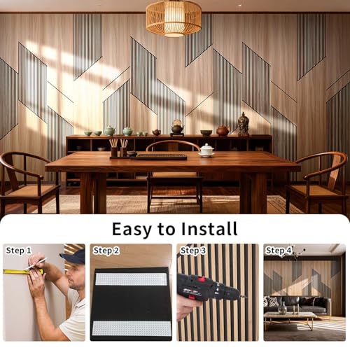 8-Pack Teak Wood Grain 3D Wall Panels with Adhesive, Peel and Stick PVC Wall Tiles for Accent Wall, Covers 92.6 Sq Ft for Luxury Living Room & Bedroom Decor - size: 16" × 105.9"