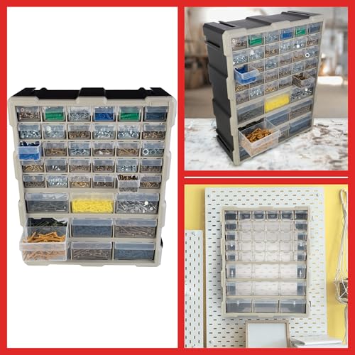 Stalwart 39-Drawer Plastic Small Parts Organizer, Black - style: 39 Drawers