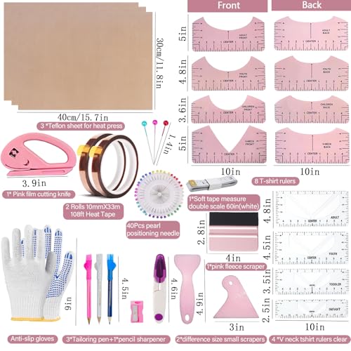 QUKLOGEN Sublimation Shirts Tool Kits - color: Pink