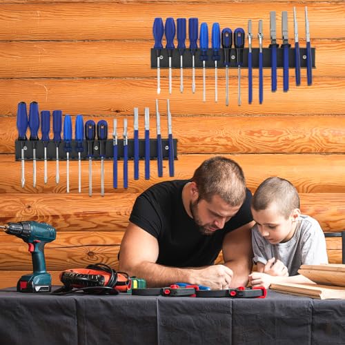 Screwdriver Organizer Wall Mount,16" Metal Screwdriver Holder,Black - size: 2 PCS