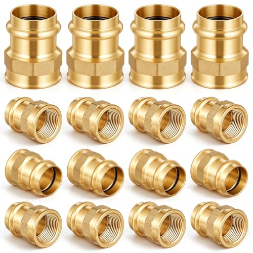 16 Pack 1" Press x 1" Fip Brass Press Fittings - color: Fip, size: 1 Inch