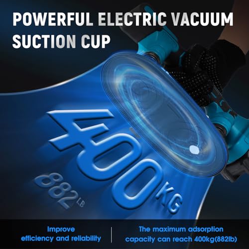 Tile Vibration Tool 250mm Suction Cup 882lbs/400kg Adsorption Handheld Tile Installation Leveling Machine Tile Vibrator Tool for Tiling Leveling Laying Max.28000r/Min 9 Speeds