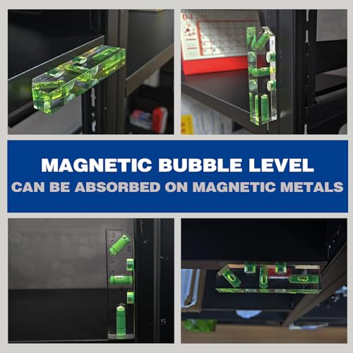 GEONASSUR 102mm Magnetic Acrylic T-Type Torpedo Level, 2 Vials Pocket Level