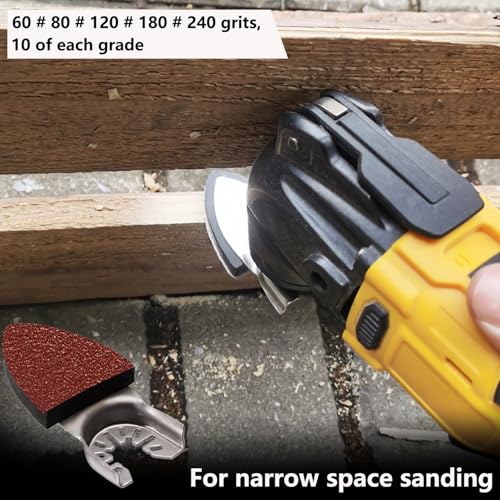 FOWOK 138Pcs Oscillating Tool Sanding Pads Kit for Finishing Detail Sanding - style: 138Pcs