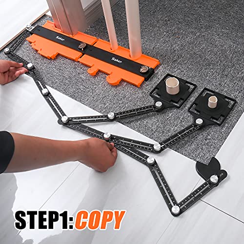 Saker Contour Gauge Profile Tool- Adjustable Lock-Precisely Copy Irregular Shape Duplicator -Irregular Welding Woodworking Tracing - Must Have Tool for DIY Handyman, Construction (Connection Package) - style: Connection Package