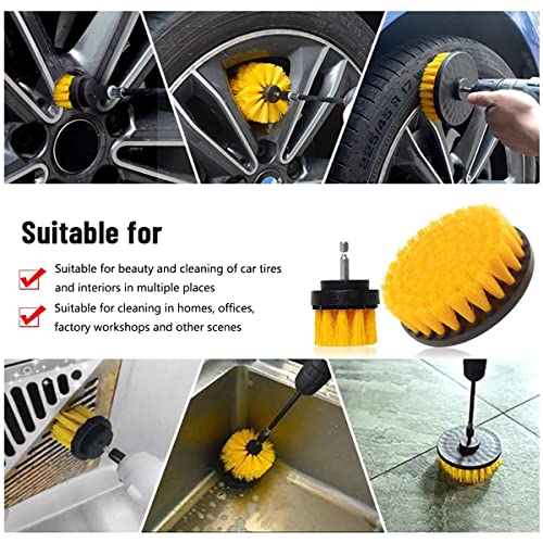5 Pack Drill Brush Attachment Set, 1/4in Power Scrubber Cleaning Brushes for Tubs, Bathroom, Tile, Grout, Carpet, Car Wheels, Kitchen etc Surface Clean