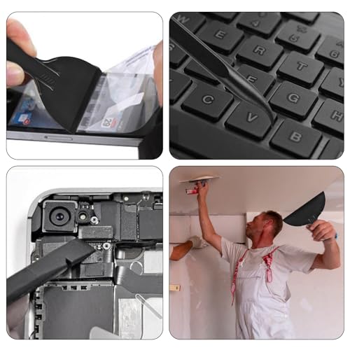 Sankoly 12 Pieces Plastic Putty Knife Set 2"" / 3"" / 6"" Flexible Scraper Tool and Detail Scraper Tool Multipurpose Spatula Paint Scrapers, for Spackling, Patching, and Painting Wood or Wall