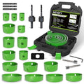 27 Piece Hole Saw Set - High Carbon Steel 19-152mm (3/4" to 6") Blades for Drywall, Softwood, Plastic, and PVC; Professional Grade with Instant Support - size: 27PCS(3/4" to 6"/19-152mm )