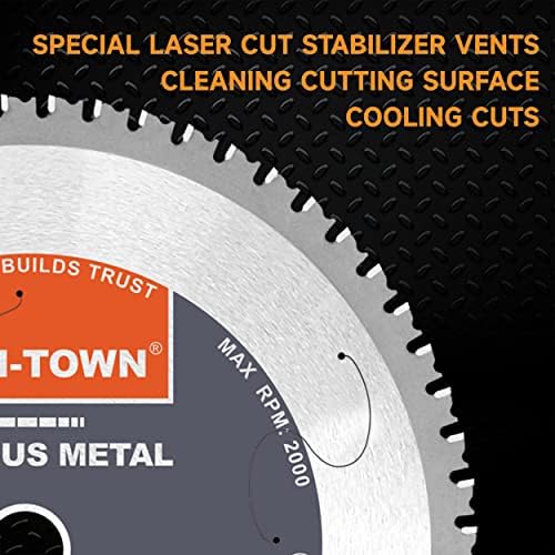 TWIN-TOWN 12-Inch 60 Teeth Steel and Ferrous Metal Cermet Saw Blade with 1-Inch Arbor - size: 12" 60T medium steel
