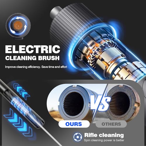 Electric Gun Cleaning Kit Brush Universal Supply for Rifle Handgun Shotgun Pistol Cleaning Brush with Rechargeable Battery, All Calibers and Portable Brush Gun Accessories Gift for Men