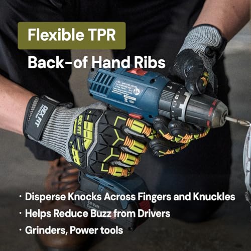 DEX FIT SSG513 Impact Stainless Steel Cut Resistant Gloves, ANSI A5, Durable Non-Slip Nitrile Grip, Touchscreen, Comfort Stretchy Fit, Thin & Breathable, Machine Washable; Gray M (8), 3 Pairs - color: A5 Gray Impact, size: Medium (3 Pairs)