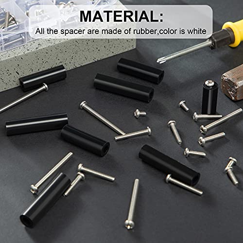 Zonon 150 Pcs Outlet Spacers Electrical Extender Kit Screw Spacers, Black - color: Black