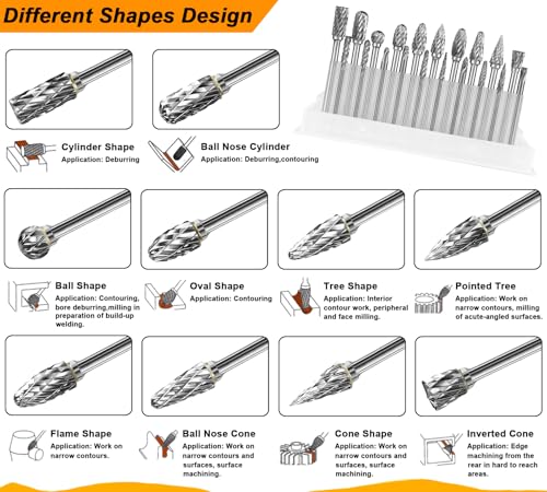 Tungsten Carbide Burr, Sanding Drums & Grinding Stone Set, 194 Pcs - size: 194 Pcs