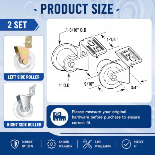 Therwen 8 Pack Drawer Guide Rollers 1 Inch Drawer Slide Replacement Part