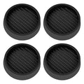 2X2 Round Rubber Caster Cups, Non Slip Furniture Pads - 4 Pack - color: Black, size: 2” 4pcs