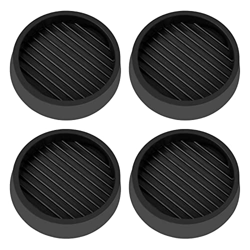 2X2 Round Rubber Caster Cups, Non Slip Furniture Pads - 4 Pack - color: Black, size: 2” 4pcs