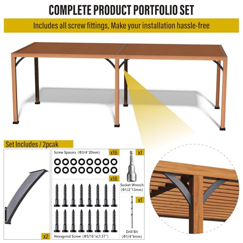 Heavy Duty 45 Degree Angle Support Bracket 2"×4" (Actual: 1.5"×3.2") Wood Beam Support Hardware Degree Post Bracket for Gazebos Pagola Porches 2Pcs - size: 2"×4"