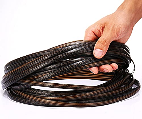 Wicker Repair Kit, Synthetic Embossing Rattan Fix Material Supplies Vinyl Plastic Waterproof Flat Ribbon for Garden Patio Furniture and Rattan Chair Sofa Basket Replacement-130Ft Dark Coffee Brown