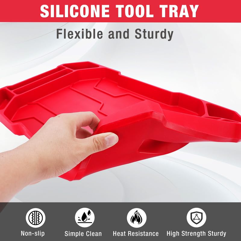 WORKPRO 5-Piece Tool Organizer, Non-Slip Flexible Tool Tray Set