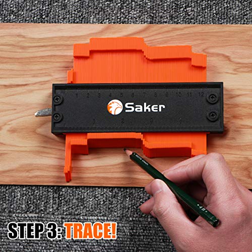 Saker Contour Gauge Profile Tool with Lock 5 Inch Orange | Precisely Copy Irregular Shape Duplicator,Irregular Welding Woodworking Tracing,Must Have Tool for DIY Handyman, Construction - style: 5 INCH