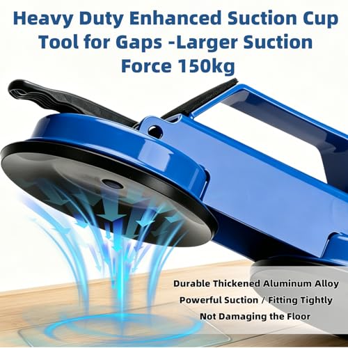 Floor Gap Fixer 45°Vinyl Flooring Repair Tool with Suction Cup and Mallets - color: Blue
