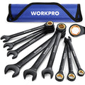 WORKPRO 9-Piece Anti-Slip Ratcheting Combination Wrench Set, Metric - style: Metric