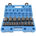 MacWork 19 Piece 1/2-Inch Drive Standard/Shallow Impact Socket Set, SAE, 3/8" to 1-1/2", CR-V&Cr-Mo Alloy Steel, 6-point Hex Radius Corner Design