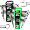 SWANLAKE 30-Piece Combination Wrench Set, Metric & SAE (8-22mm & 1/4” to 1-1/16”),12-Point Open End Standard Wrench Set, Mechanics Wrenches Sets, Chrome Vanadium Steel with Storage Rack - style: 30-Piece Combination