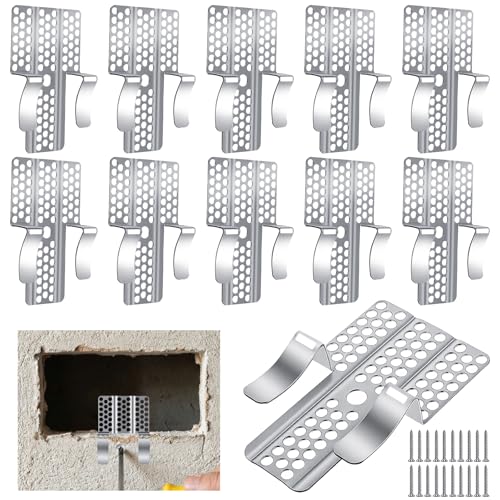10 Pack Drywall Repair Clips, 1/2 Inch Drywall Patch Clips, with 20 Screws