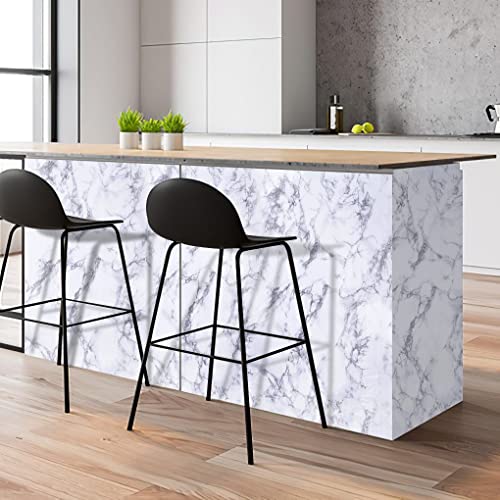Arthome White Marble Contact Paper - Peel and Stick Wallpaper - Self-Adhesive & Removable Wall Paper for Furniture Desk, Kitchen Countertop, Cabinet, Shelf Liner, Wallcovering, (17"x393") - color: White Marble, size: 17" x 393"