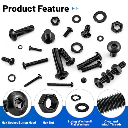 2380PCS Hex Socket Button Head Screws Assortment Kit 10.9 Alloy M2-M5 - size: G10.9 M2M3M4M5 2380PCS