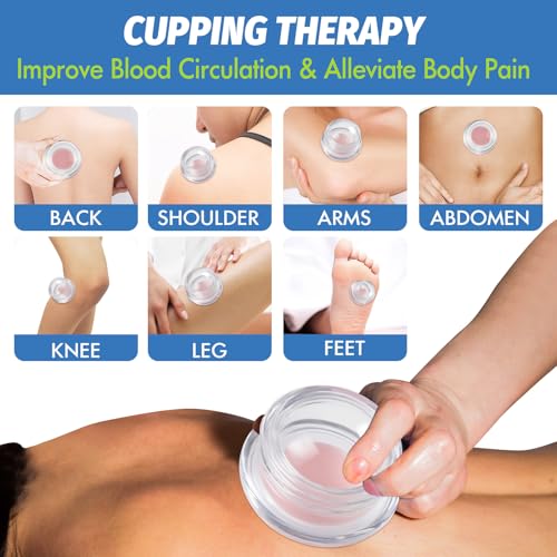 ELERA Silicone Cupping Therapy Set – Transparent Massage Cups in 4 Sizes (XL, L, M, S) for Body Relaxation, Cellulite & Home Wellness (Gourd Shape 4-Pack) - style: 4 Cups (XL L M S size)