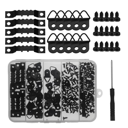 251 Pcs Picture Hanging Kit Black Heavy Duty Picture Hangers Hardware - color: Black