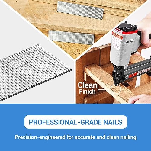 meite 18 Gauge 1-Inch Galvanized Brad Nail Ideal for Trims, Molding, Woodworking for Pneumatic, Electric Brad Nailer Gun (1,000 Counts) - size: 1"