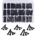 542PCS #4#6#8#10#12 Phillips Head Screw Set Stainless Steel Wood Screws Assortment Kit, Assorted Sheet Metal Self Tapping Screws, 18-8(304) Stainless Steel (Flat Black) - style: flat black