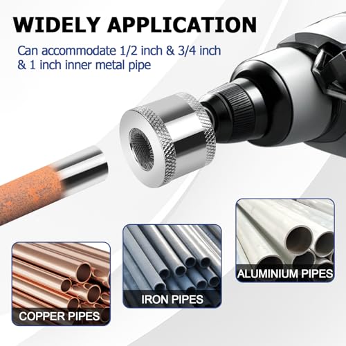 1/2" 3/4" 1" Copper Pipe Cleaner Drill Attachment, Replaceable Blades