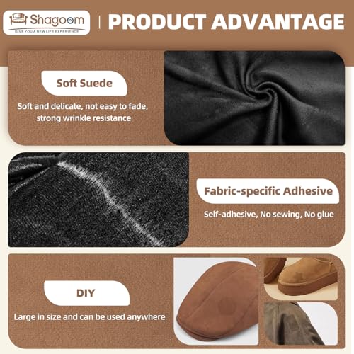 Fabric Repair Tape, Self-Adhesive Couch Patch for Furniture, Cloth - color: Suede Black, size: 17X79 Inch